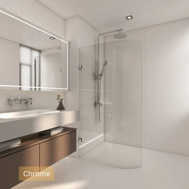 Single Frameless Shower Screen 10mm Bend Glass 800-1100X2100mm