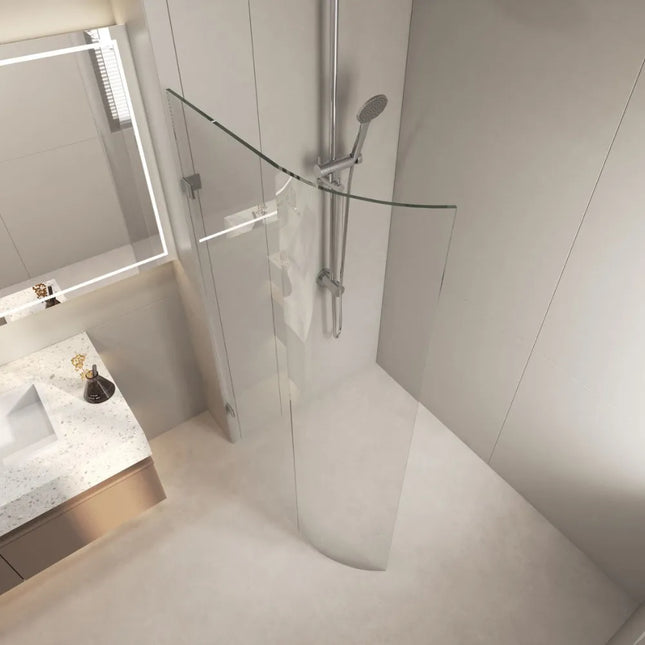 Single Frameless Shower Screen 10mm Bend Glass 900-1100X2100mm