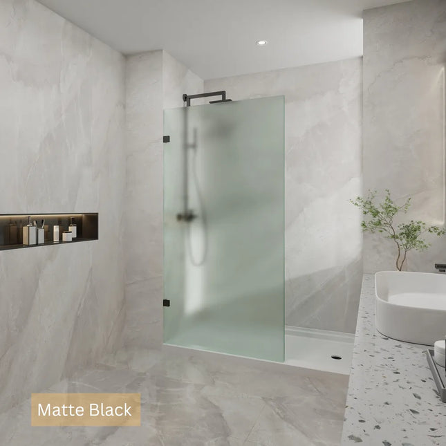 Single Frameless Fixed Panel Shower Screen 10mm Frosted Glass 900-1200X2000mm