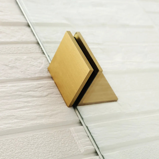 800-1200 X 2000mm Square Frameless Hinge Door with Return Panel adjustable 10mm Glass Brushed Gold