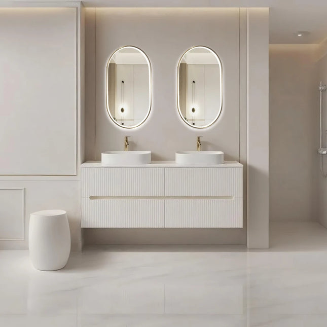 Cabarita Fluted Wall Hung Vanity Matte White