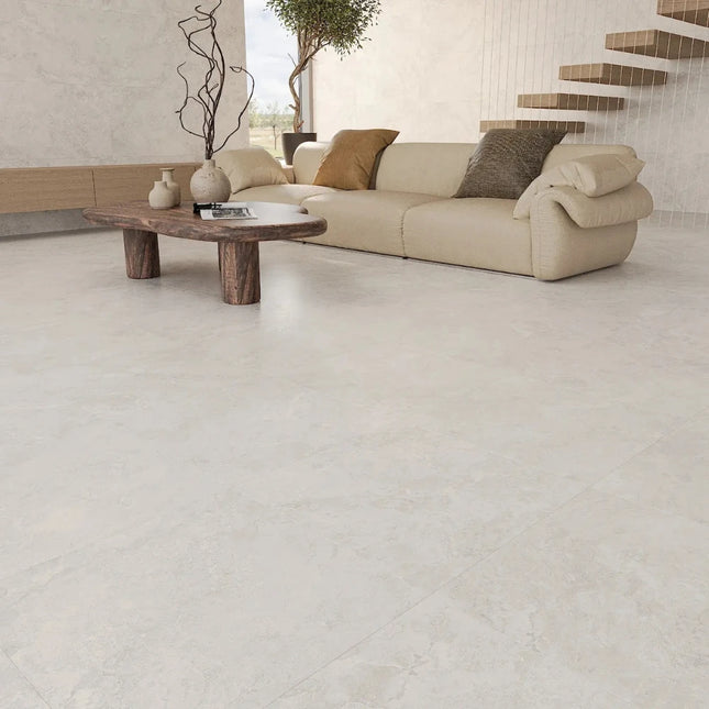Travertine Look Tile Capi Silver Smooth Grip ,