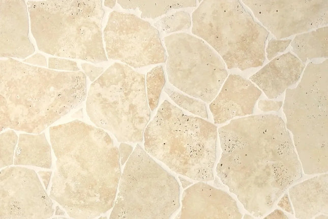 Outdoor Stone Crazy Paving Classic Light Travertine 250~600X20mm