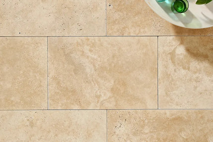 Outdoor Stone Premium Classic Travertine Tumbled Tile 610X406X12mm