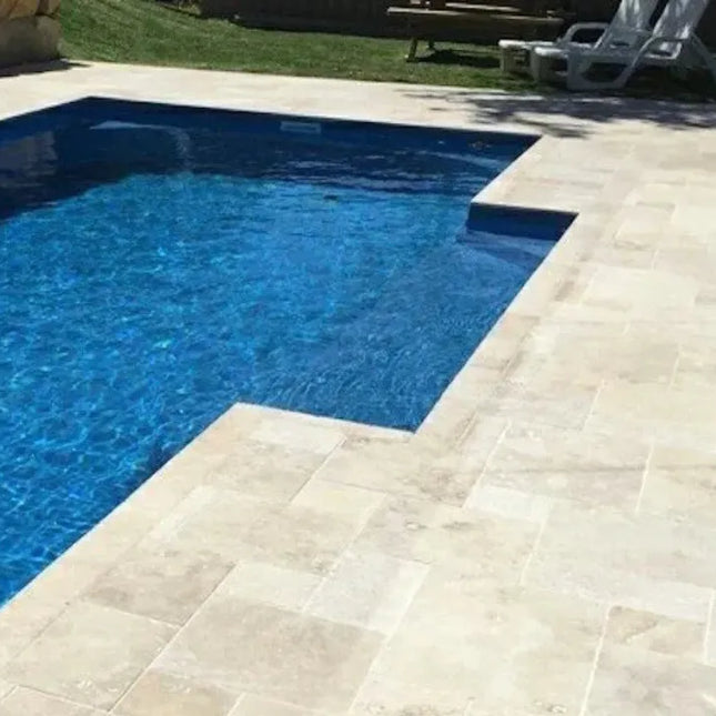 Outdoor Stone Premium Classic Travertine Tumbled Drop Edge 610X406X40/20 ∣ 610X406X70/30mm
