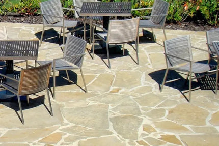 Outdoor Stone Crazy Paving Sicily Beige Limestone 200~600X15~30mm