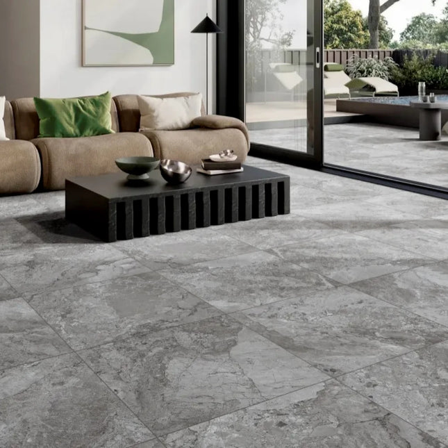 In/Out Travertine Look Windy Antracite SurfaceTec ,