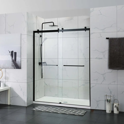 Frameless By-passing Sliding Doors Shower Screen 1180-1800 X 2000mm Matte Black