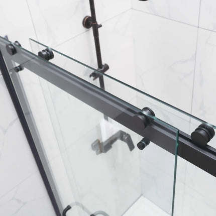 Frameless By-passing Sliding Doors Shower Screen 1180-1800 X 2000mm Matte Black