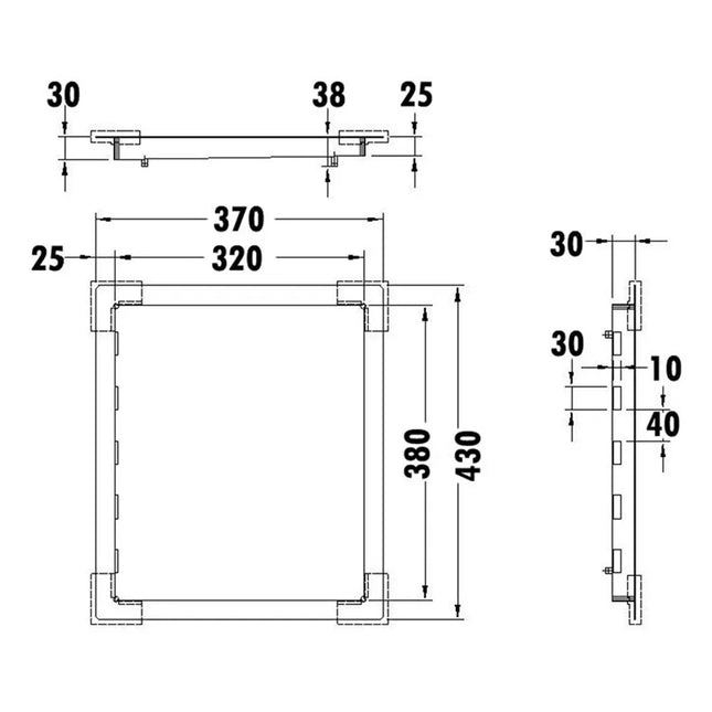 Stainless Steel Rectangle Colander Tray with Side Holes 430 X 370 X 30mm