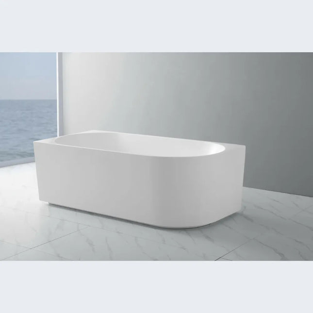 Victoria Gloss White Corner Bathtub with No Overflow 1500X750X580