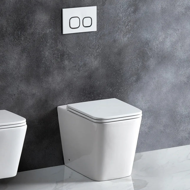 Essex Rimless Wall Faced Floor Pan Toilet Gloss White 600X350X410 ,