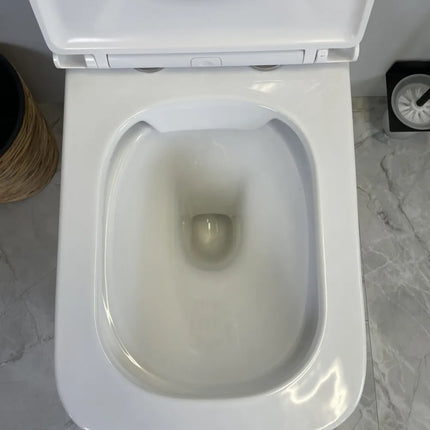 Essex Rimless Wall Faced Floor Pan Toilet Gloss White 600X350X410