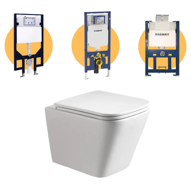 Essex Rimless Wall Hung Pan Toilet Gloss White 490X340X350mm