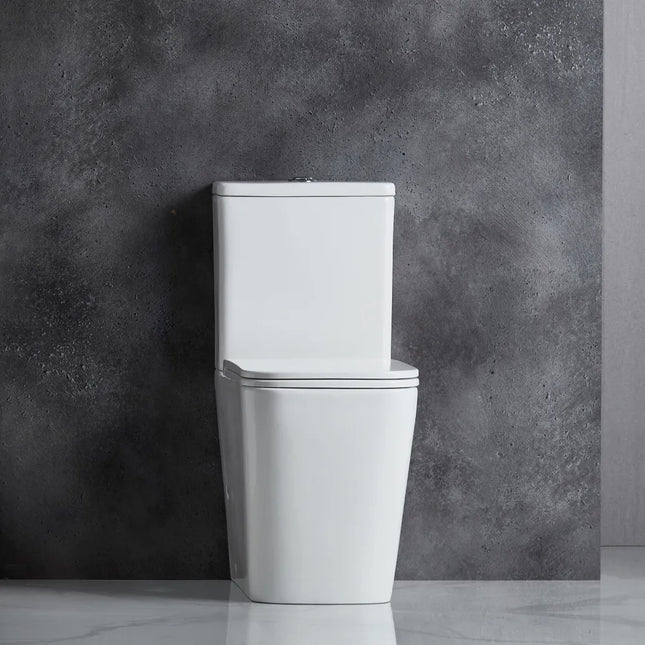 Essex Rimless Back to Wall Toilet Suite Gloss White 605X340X810