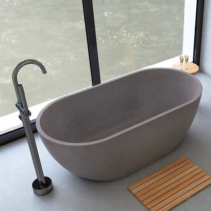 Fienza Jada Concrete Freestanding Bath, 1500mm, Warm Grey