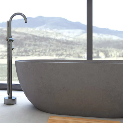 Fienza Jada Concrete Freestanding Bath, 1500mm, Warm Grey