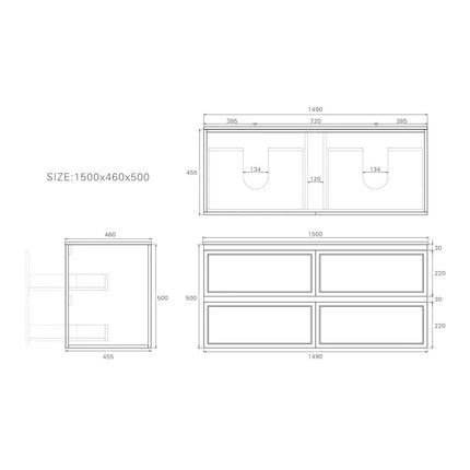 New Hamilton Federation Wall Hung Vanity Matte Black