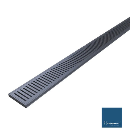 Grate 14mm Depth Linear Aluminium Drain Brushed Gunmetal Grey 76mm Outlet 1000~3000mm