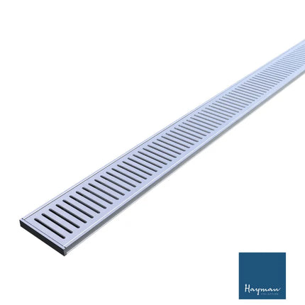 Grate 14mm Depth Linear Aluminium Drain Brushed Silver 76mm Outlet 1000~3000mm