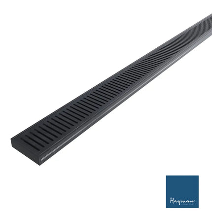 Grate 26mm Depth Linear Aluminium Drain Brushed Black 76mm Outlet 1000~3000mm