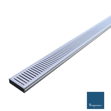 Grate 26mm Depth Linear Aluminium Drain Brushed Silver 76mm Outlet 1000~3000mm