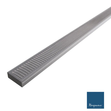 Grate 35mm Depth Linear Aluminium Drain Brushed Nickel 76mm Outlet 1000~3000mm