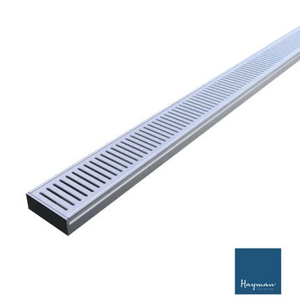 Grate 35mm Depth Linear Aluminium Drain Brushed Silver 76mm Outlet 1000~3000mm