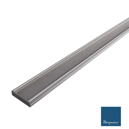 Tile-In 21mm Depth Linear Aluminium Drain Brushed Nickel 76mm Outlet 1100~3000mm