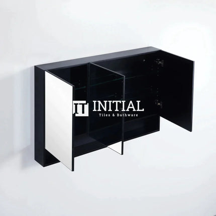 Fremantle 1200 Shaving Cabinet, Matte Black, 3 Solid Doors ,