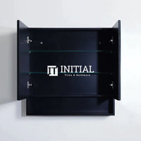 Fremantle 750 Shaving Cabinet, Matte Black, 2 Solid Doors ,