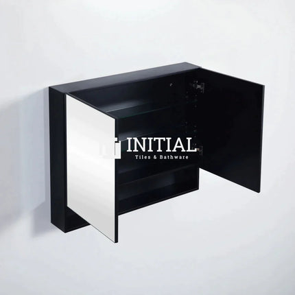 Fremantle 900 Shaving Cabinet, Matte Black, 2 Solid Doors ,