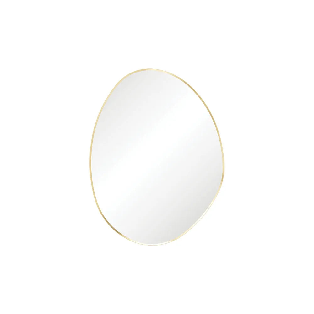 Fienza Pebble Asymmetrical Framed Mirror Brass Gold ,