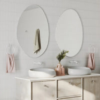 Fienza Pebble Asymmetrical Framed Mirror Matte White ,