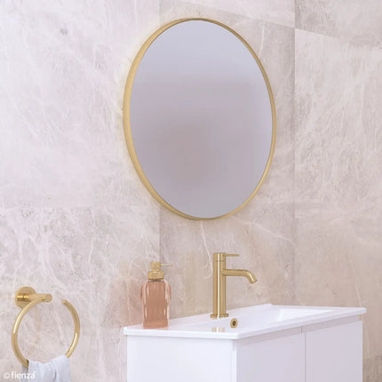 Fienza Reba Round Framed Mirror, Gold ,