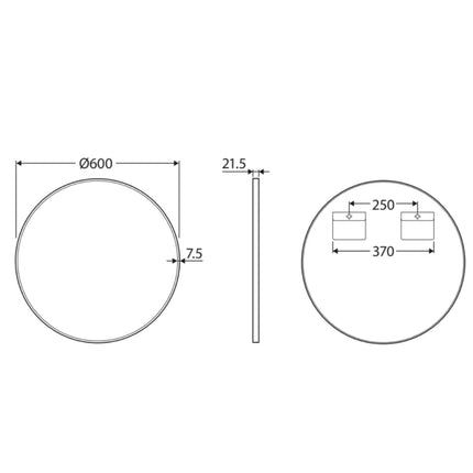 Fienza Reba Round Framed Mirror, Matte White ,