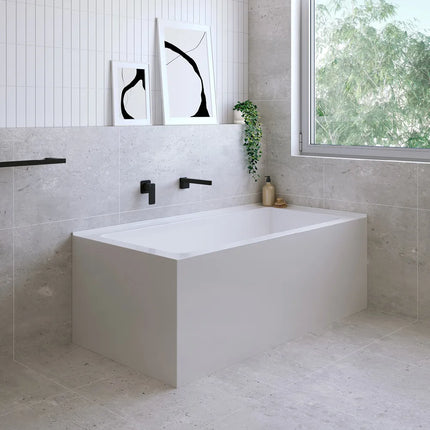 Fienza Sentor 1500 Acrylic Corner Bathtub, Gloss White