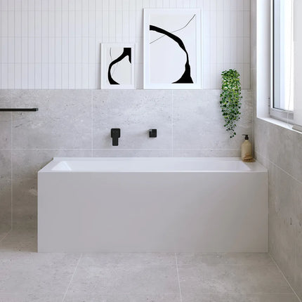 Fienza Sentor 1500 Acrylic Corner Bathtub, Gloss White