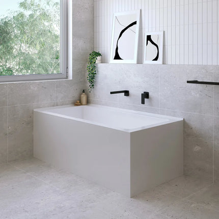 Fienza Sentor 1500 Acrylic Corner Bathtub, Gloss White