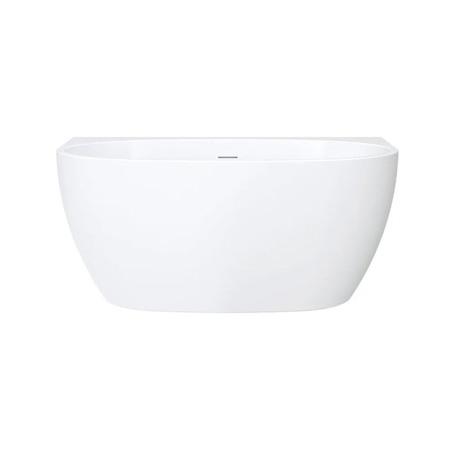 Fienza Keeto Acrylic Back-To-Wall Bath, 1300mm, Gloss White ,