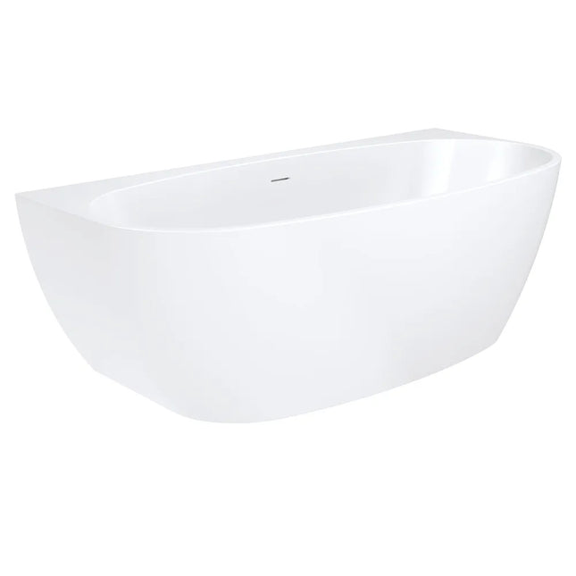 Fienza Keeto 1700 Back To Wall Acrylic Bathtub, Gloss White