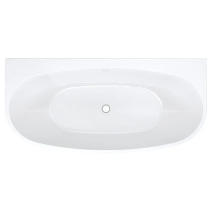 Fienza Keeto 1700 Back To Wall Acrylic Bathtub, Gloss White
