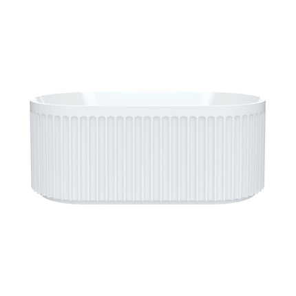 Fienza Eleanor Fluted 1500 Freestanding Acrylic Bath, Gloss White ,
