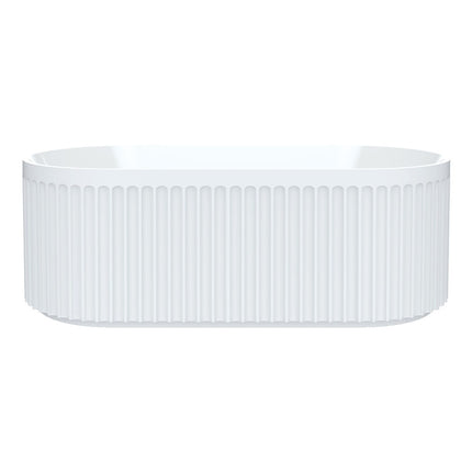 Fienza Eleanor Fluted 1700 Freestanding Acrylic Bath, Gloss White ,