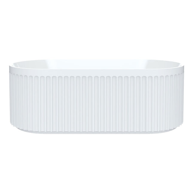Fienza Eleanor Fluted 1700 Freestanding Acrylic Bath, Gloss White ,