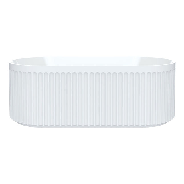 Fienza Eleanor Fluted 1700 Freestanding Acrylic Bath, Gloss White ,