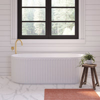 Fienza Eleanor Fluted 1700 Freestanding Acrylic Bath, Gloss White ,