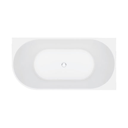 Fienza Eleanor Fluted 1500 Acrylic Corner Bath, Gloss White ,