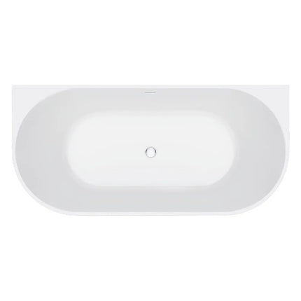 Fienza Eleanor Fluted 1700 Back To Wall Acrylic Bath, Gloss White