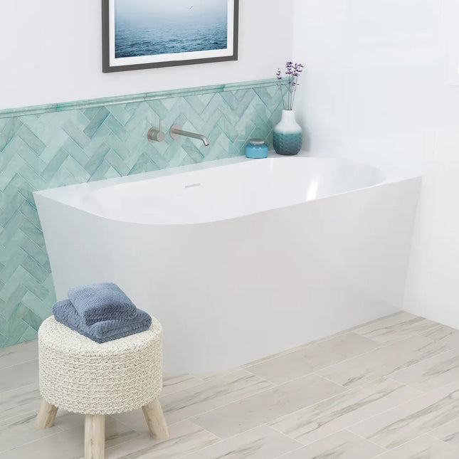 Fienza Chloe 1400 Acrylic Corner Bathtub, Gloss White, Slim Edge